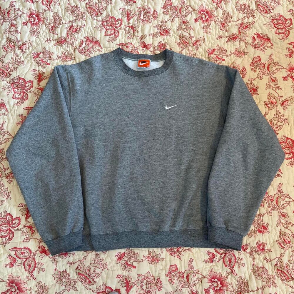 Vintage 90s Nike Swoosh Orange Tag Men's Grey Sweatshirt